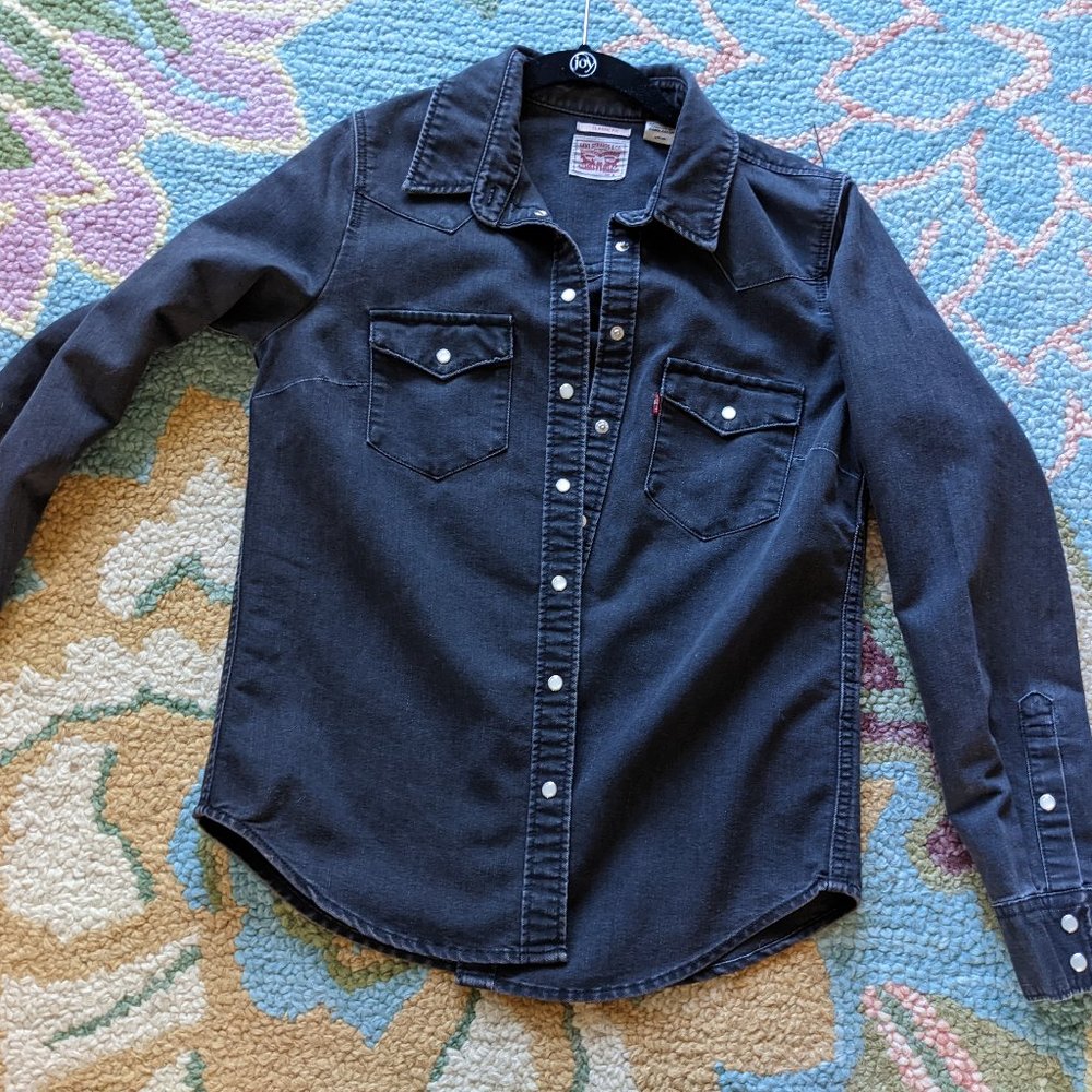 SAMPLE Levis Fringe Black Denim Shirt